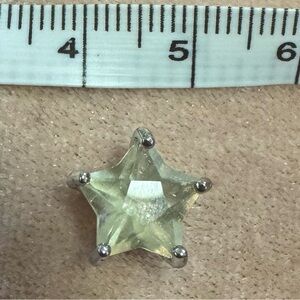 Libyan Desert Glass Star 925 Silver Pendant yellow necklace  moldavite citrine